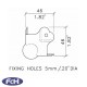 Medium Zinc Plated Cranked Ball Corners with 22mm Offset - 46mm x 46mm - Pack of 4